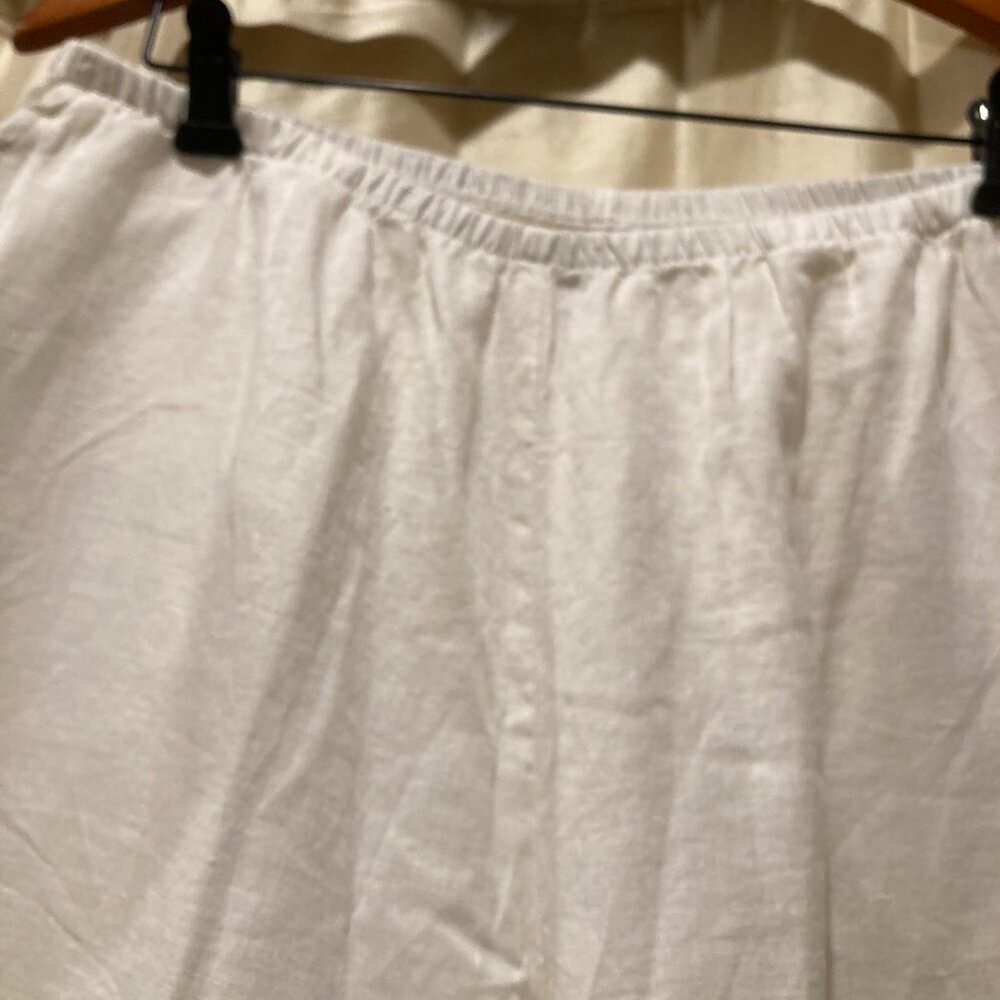 FLAX 100% Linen White Pants Medium - Picture 5 of 6